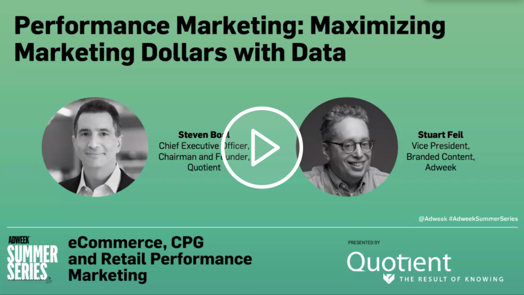 Graphic of Steven Boal and Stuart Feil's presentation "Performance Marketing: Maximizing Marketing Dollars with Data."